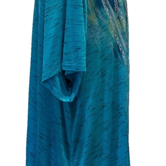 Avenue Women’s Multicolor V-Neck Tie-Dye Beaded Blouse, Size 30/32 - Picture 8 of 13